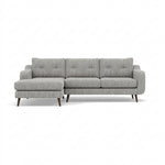 Phoebe Large Chaise Sofa - Large Chaise Sofa LHF Standard Back Grade A - Left Hand Facing Sterling Home 1 Capital Light Grey American Walnut