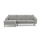 Phoebe Large Chaise Sofa - Large Chaise Sofa LHF Standard Back Grade A - Left Hand Facing Sterling Home 4 Capital Light Grey Weathered Oak