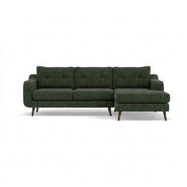 Phoebe Large Chaise Sofa - Large Chaise Sofa RHF Standard Back Grade A - Right Hand Facing Sterling Home 5 Capital Dark Green American Walnut