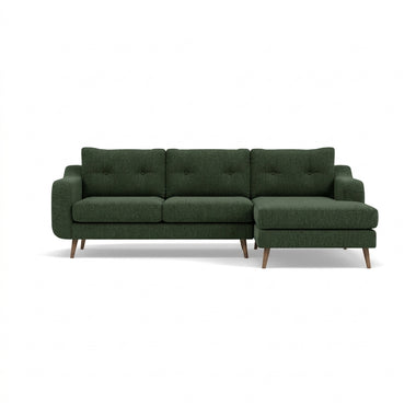 Phoebe Large Chaise Sofa - Large Chaise Sofa RHF Standard Back Grade A - Right Hand Facing Sterling Home 10 Capital Dark Green Weathered Oak