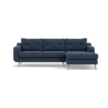 Phoebe Large Chaise Sofa - Large Chaise Sofa RHF Standard Back Grade A - Right Hand Facing Sterling Home 21 Capital Indigo Chrome