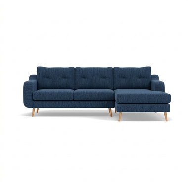 Phoebe Large Chaise Sofa - Large Chaise Sofa RHF Standard Back Grade A - Right Hand Facing Sterling Home 16 Capital Indigo Natural