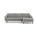 Phoebe Large Chaise Sofa - Large Chaise Sofa RHF Standard Back Grade A - Right Hand Facing Sterling Home 1 Capital Light Grey American Walnut