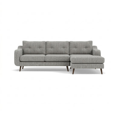 Phoebe Large Chaise Sofa - Large Chaise Sofa RHF Standard Back Grade A - Right Hand Facing Sterling Home 1 Capital Light Grey American Walnut