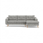 Phoebe Large Chaise Sofa - Large Chaise Sofa RHF Standard Back Grade A - Right Hand Facing Sterling Home 4 Capital Light Grey Natural