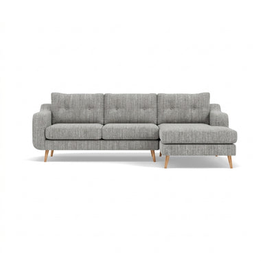 Phoebe Large Chaise Sofa - Large Chaise Sofa RHF Standard Back Grade A - Right Hand Facing Sterling Home 12 Capital Light Grey Natural