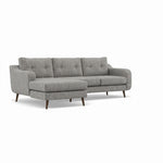 Phoebe Large Chaise Sofa - Large Chaise Sofa LHF Standard Back Grade A - Left Hand Facing — Capital Light Grey / American Walnut, gallery image 1