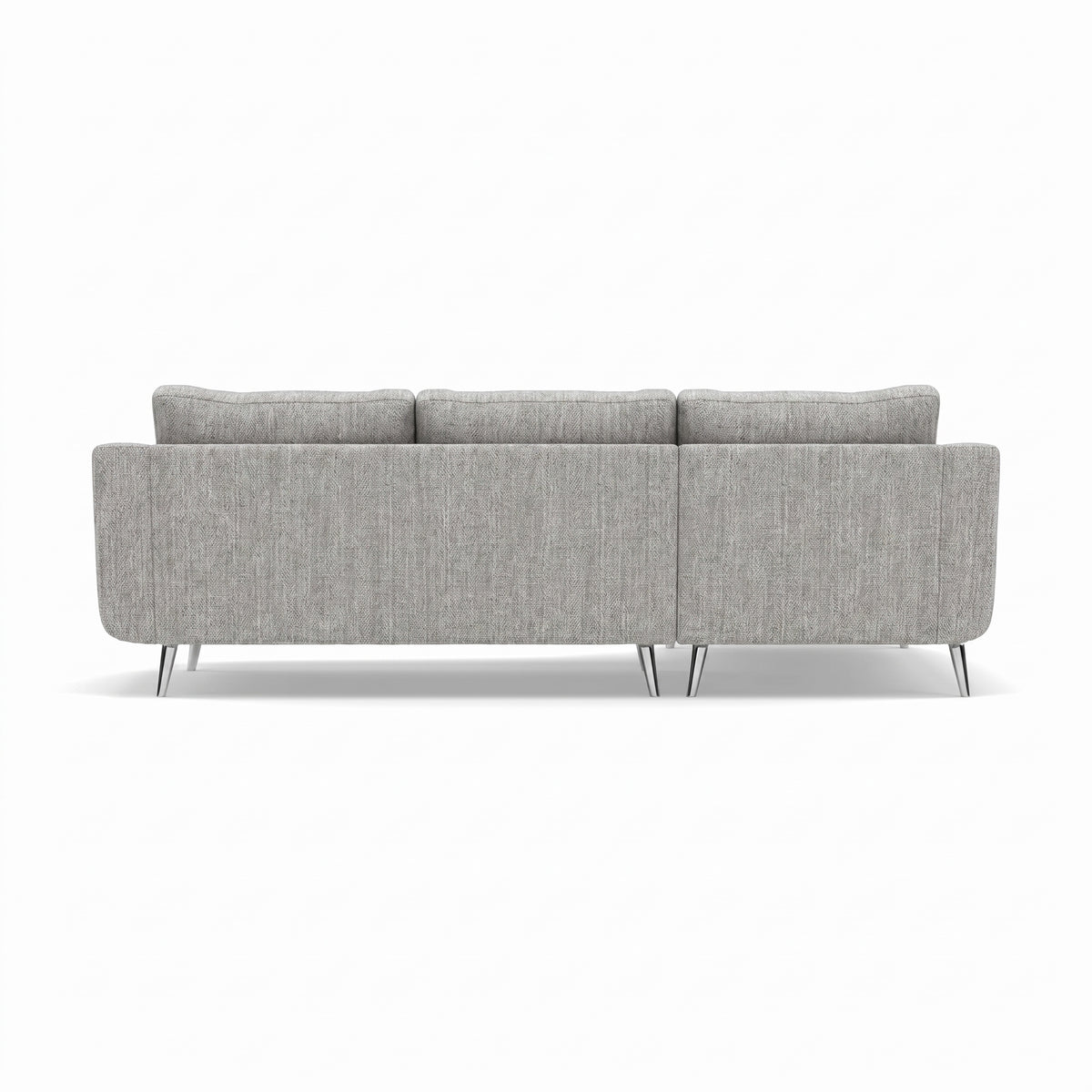 Phoebe Large Chaise Sofa - Large Chaise Sofa LHF Standard Back Grade A - Left Hand Facing — Capital Light Grey / Chrome, gallery image 2