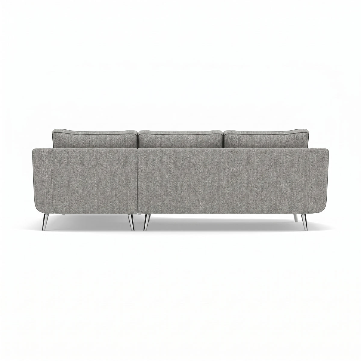 Phoebe Large Chaise Sofa - Large Chaise Sofa RHF Standard Back Grade A - Right Hand Facing — Capital Light Grey / Chrome, gallery image 2
