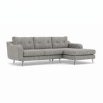 Phoebe Large Chaise Sofa - Large Chaise Sofa RHF Standard Back Grade A - Right Hand Facing — Capital Light Grey / Chrome, gallery image 1