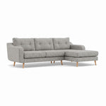 Phoebe Large Chaise Sofa - Large Chaise Sofa RHF Standard Back Grade A - Right Hand Facing — Capital Light Grey / Natural, gallery image 1