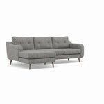 Phoebe Large Chaise Sofa - Large Chaise Sofa LHF Standard Back Grade A - Left Hand Facing — Capital Light Grey / Weathered Oak, gallery image 1