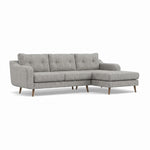 Phoebe Large Chaise Sofa - Large Chaise Sofa RHF Standard Back Grade A - Right Hand Facing — Capital Light Grey / Weathered Oak, gallery image 1