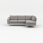 Phoebe Corner Sofa - Corner Group RHF Grade A - Right Hand Facing Sterling Home 5 Capital Light Grey Chrome