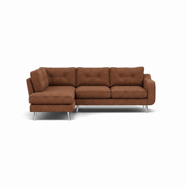 Phoebe Corner Sofa - Corner Group LHF Grade A - Left Hand Facing Sterling Home 18 Capital Burnt Orange Chrome