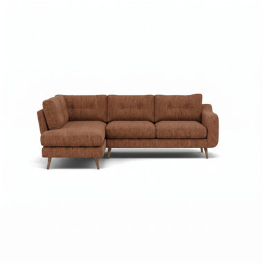 Phoebe Corner Sofa - Corner Group LHF Grade A - Left Hand Facing Sterling Home 13 Capital Burnt Orange Weathered Oak