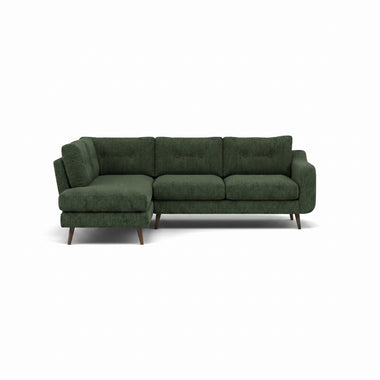 Phoebe Corner Sofa - Corner Group LHF Grade A - Left Hand Facing Sterling Home 4 Capital Dark Green American Walnut