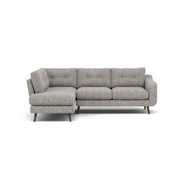 Phoebe Corner Sofa - Corner Group LHF Grade A - Left Hand Facing Sterling Home 1 Capital Light Grey American Walnut