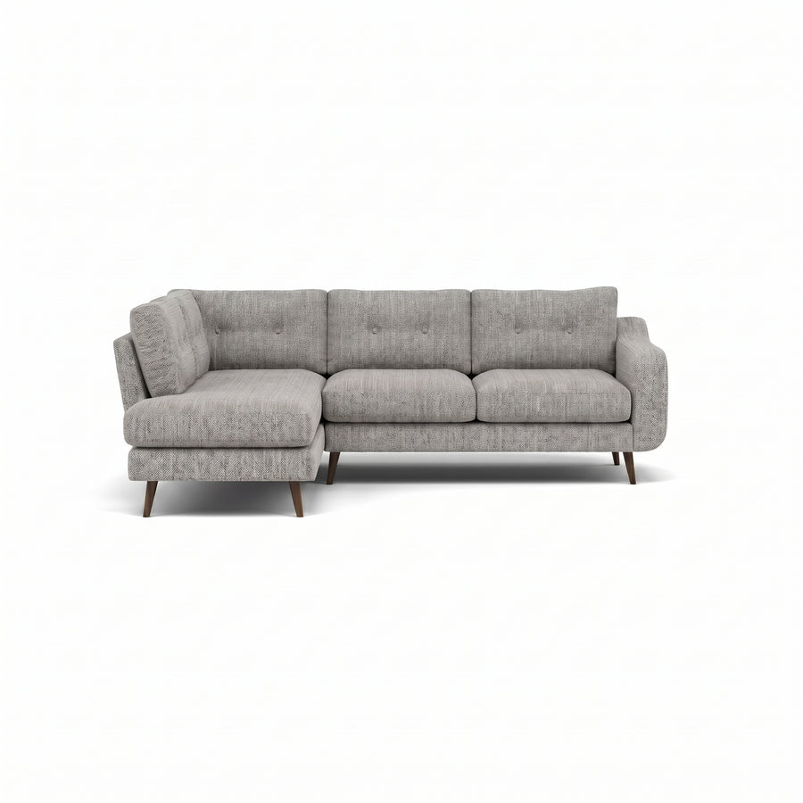 Phoebe Corner Sofa - Corner Group LHF Grade A - Left Hand Facing Sterling Home 1 Capital Light Grey American Walnut