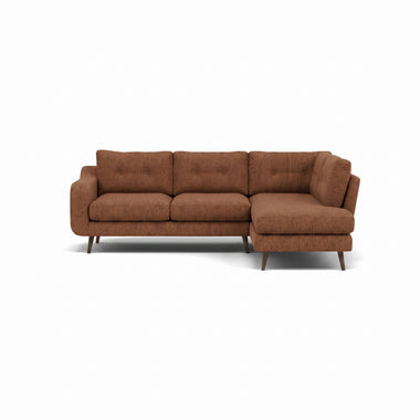 Phoebe Corner Sofa - Corner Group RHF Grade A - Right Hand Facing Sterling Home 4 Capital Burnt Orange American Walnut