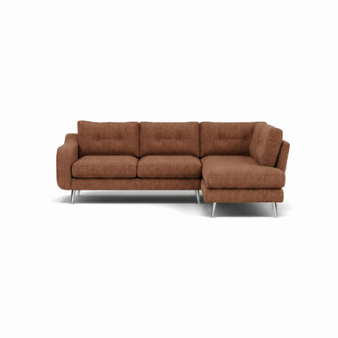 Phoebe Corner Sofa - Corner Group RHF Grade A - Right Hand Facing Sterling Home 19 Capital Burnt Orange Chrome