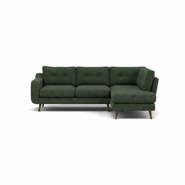 Phoebe Corner Sofa - Corner Group RHF Grade A - Right Hand Facing Sterling Home 5 Capital Dark Green American Walnut