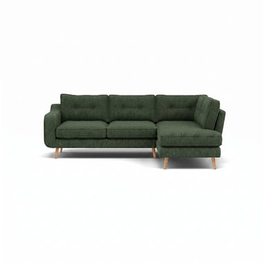 Phoebe Corner Sofa - Corner Group RHF Grade A - Right Hand Facing Sterling Home 15 Capital Dark Green Natural