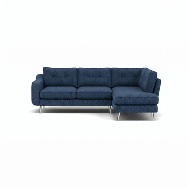 Phoebe Corner Sofa - Corner Group RHF Grade A - Right Hand Facing Sterling Home 21 Capital Indigo Chrome