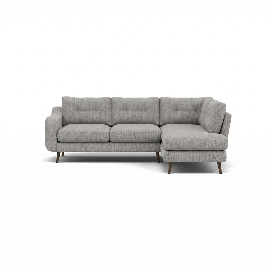Phoebe Corner Sofa - Corner Group RHF Grade A - Right Hand Facing Sterling Home 1 Capital Light Grey American Walnut