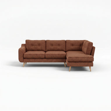 Phoebe Corner Sofa - Corner Group RHF Grade A - Right Hand Facing Sterling Home 14 Capital Burnt Orange Natural