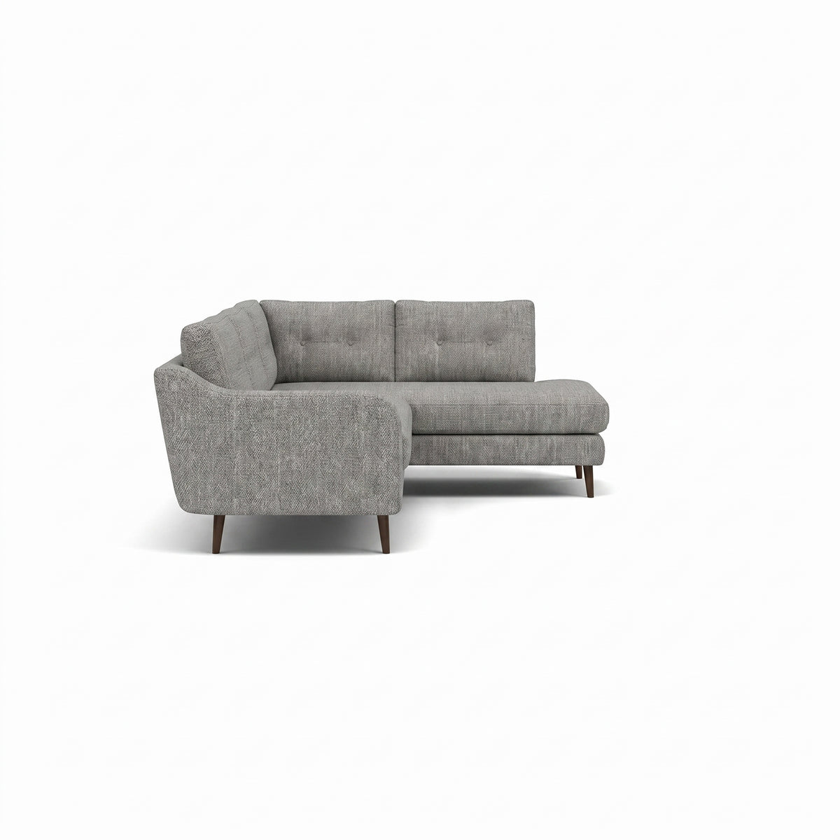 Phoebe Corner Sofa - Corner Group RHF Grade A - Right Hand Facing — Capital Light Grey / American Walnut, gallery image 1