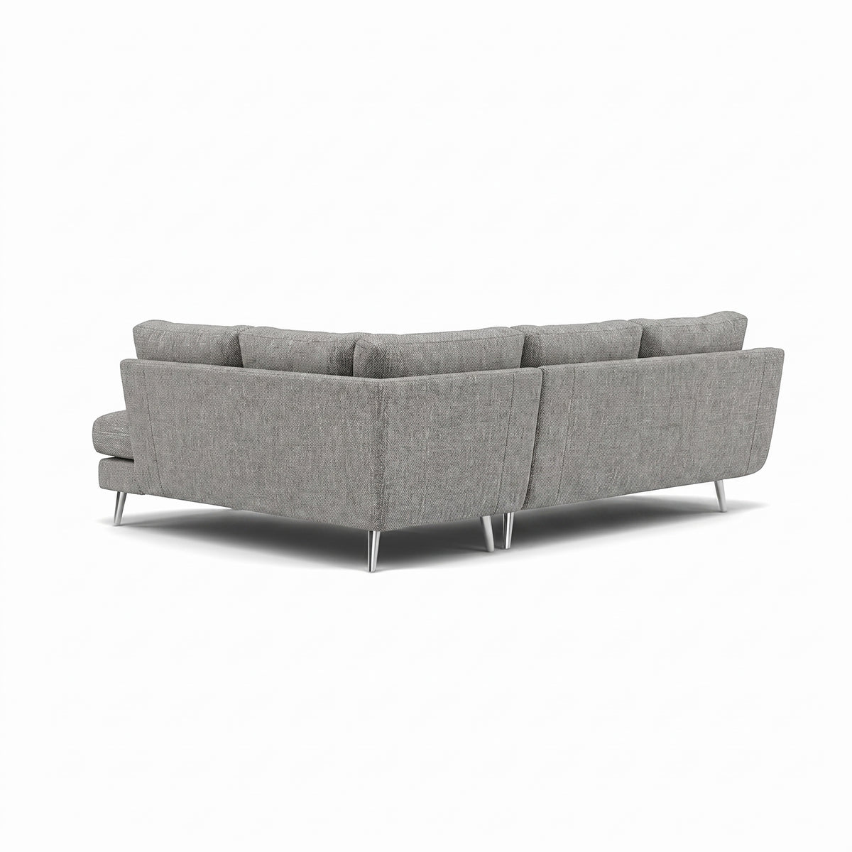 Phoebe Corner Sofa - Corner Group RHF Grade A - Right Hand Facing — Capital Light Grey / Chrome, gallery image 2