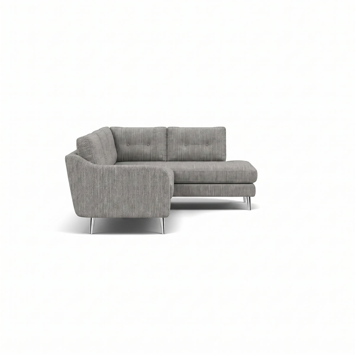 Phoebe Corner Sofa - Corner Group RHF Grade A - Right Hand Facing — Capital Light Grey / Chrome, gallery image 1
