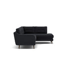 Phoebe Corner Sofa - Corner Group RHF Grade B - Right Hand Facing — Plush Velvet Charcoal / American Walnut, gallery image 1