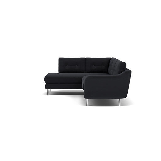 Phoebe Corner Sofa - Corner Group LHF Grade B - Left Hand Facing — Plush Velvet Charcoal / Chrome, gallery image 1