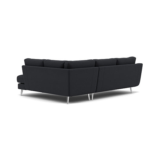 Phoebe Corner Sofa - Corner Group RHF Grade B - Right Hand Facing — Plush Velvet Charcoal / Chrome, gallery image 2