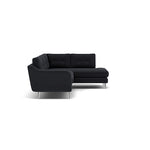 Phoebe Corner Sofa - Corner Group RHF Grade B - Right Hand Facing — Plush Velvet Charcoal / Chrome, gallery image 1