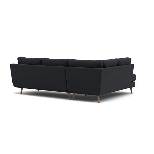 Phoebe Corner Sofa - Corner Group LHF Grade B - Left Hand Facing — Plush Velvet Charcoal / Weathered Oak, gallery image 2