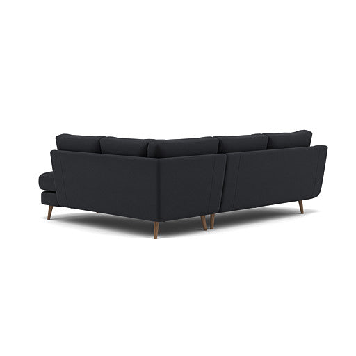 Phoebe Corner Sofa - Corner Group RHF Grade B - Right Hand Facing — Plush Velvet Charcoal / Weathered Oak, gallery image 2