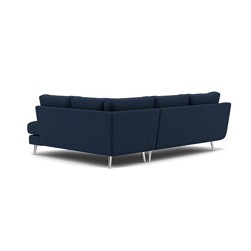 Phoebe Corner Sofa - Corner Group RHF Grade B - Right Hand Facing — Plush Velvet Indigo / Chrome, gallery image 2