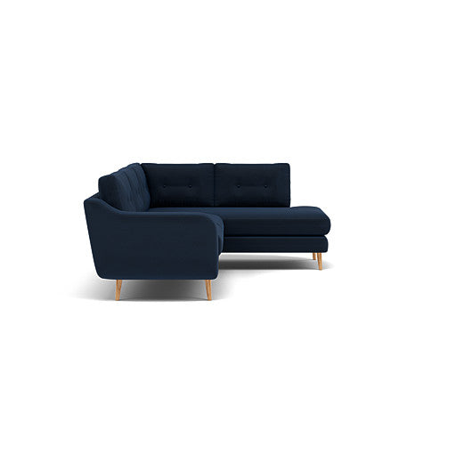 Phoebe Corner Sofa - Corner Group RHF Grade B - Right Hand Facing — Plush Velvet Indigo / Natural, gallery image 1