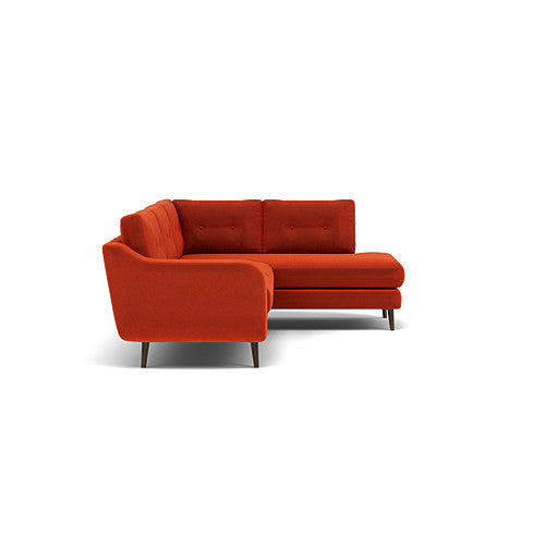 Phoebe Corner Sofa - Corner Group RHF Grade B - Right Hand Facing — Plush Velvet Paprika / American Walnut, gallery image 1