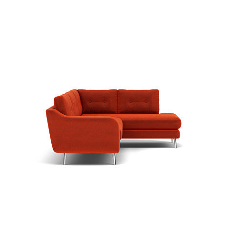 Phoebe Corner Sofa - Corner Group RHF Grade B - Right Hand Facing — Plush Velvet Paprika / Chrome, gallery image 1