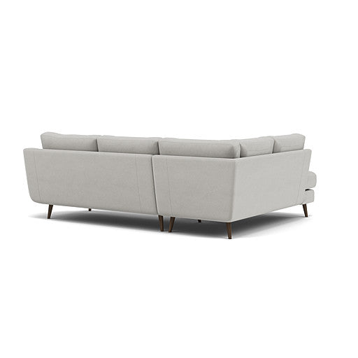 Phoebe Corner Sofa - Corner Group LHF Grade B - Left Hand Facing — Plush Velvet Silver / American Walnut, gallery image 2