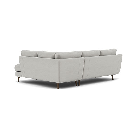 Phoebe Corner Sofa - Corner Group RHF Grade B - Right Hand Facing — Plush Velvet Silver / American Walnut, gallery image 2