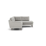 Phoebe Corner Sofa - Corner Group RHF Grade B - Right Hand Facing — Plush Velvet Silver / American Walnut, gallery image 1