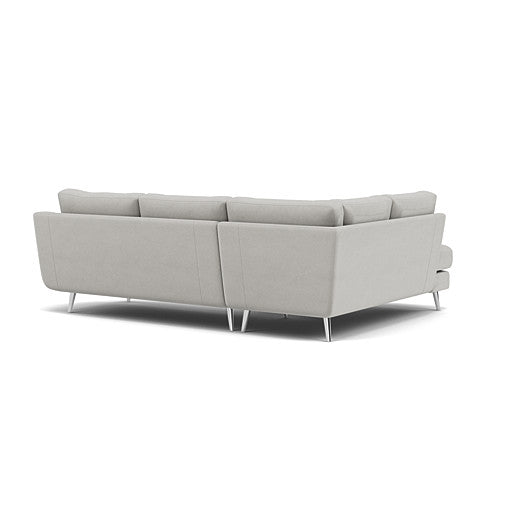 Phoebe Corner Sofa - Corner Group LHF Grade B - Left Hand Facing — Plush Velvet Silver / Chrome, gallery image 2