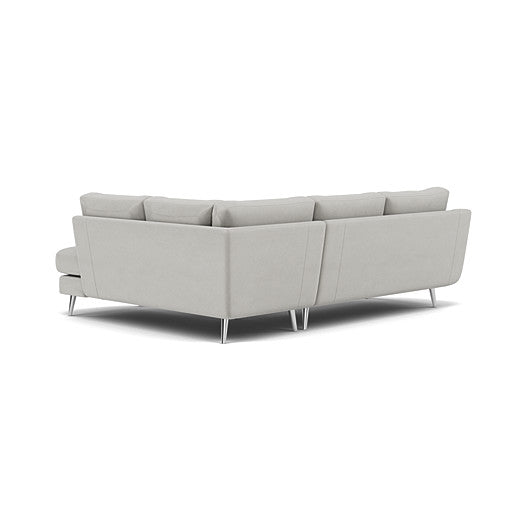 Phoebe Corner Sofa - Corner Group RHF Grade B - Right Hand Facing — Plush Velvet Silver / Chrome, gallery image 2