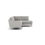 Phoebe Corner Sofa - Corner Group RHF Grade B - Right Hand Facing — Plush Velvet Silver / Chrome, gallery image 1