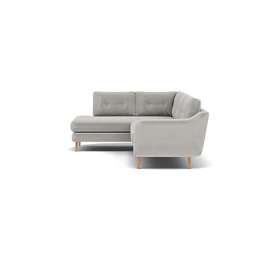 Phoebe Corner Sofa - Corner Group LHF Grade B - Left Hand Facing — Plush Velvet Silver / Natural, gallery image 1